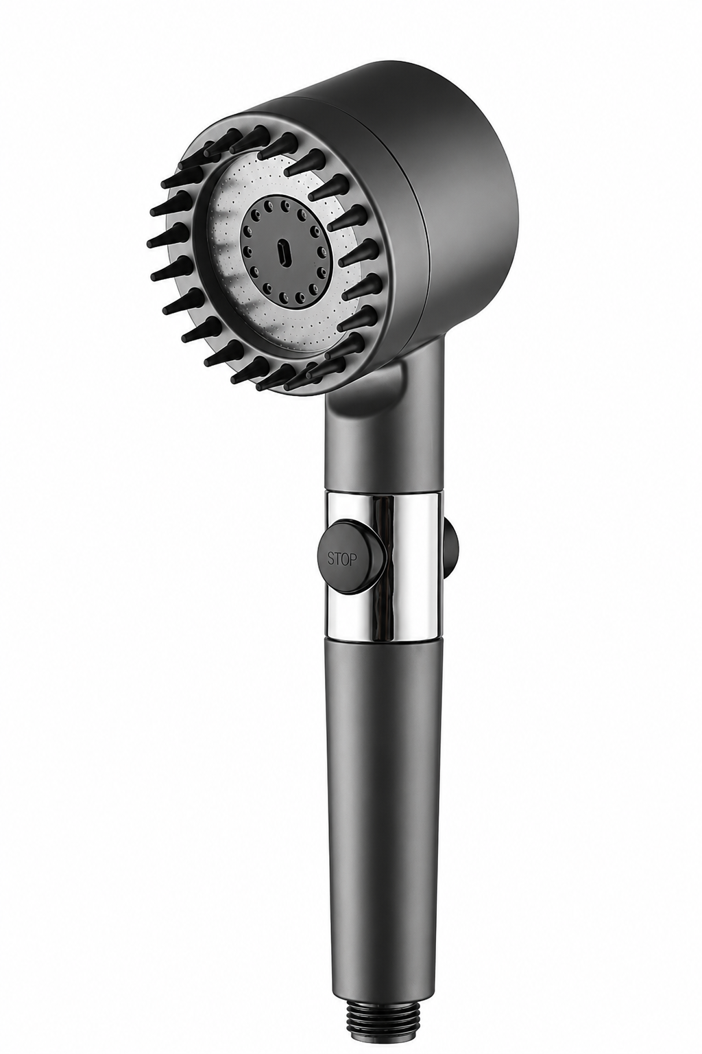 Filtre de douche OSMOSE, pommeau filtrant anthracite.